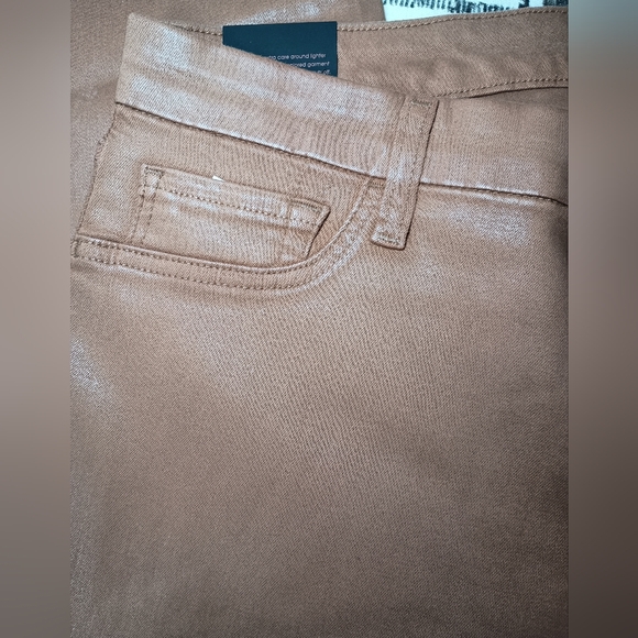 7 for All Mankind High Waist Ankle Skinny in Coated Amber Size 16 - Picture 5 of 14